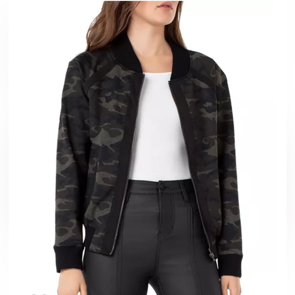 Liverpool Women's Dark Camouflage Bomber Jacket M, olive with black trim - Picture 1 of 16